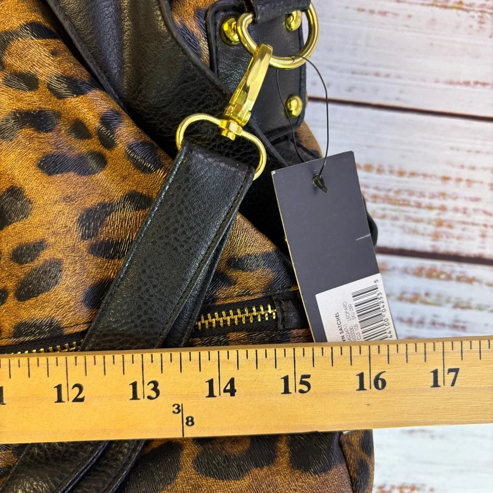 Vintage Kardashian Kollection Capetown Satchel Leopard Faux Leather Mob Wife